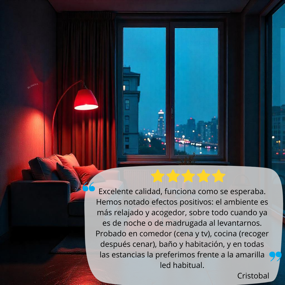 Bombilla BIO LED Luz Roja Flicker FREE - E27