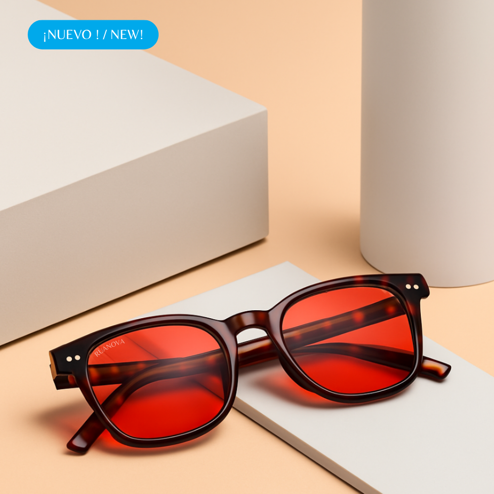 Tortoiseshell Red Lenses Blue Light Blocking - Improve your Sleep and Health