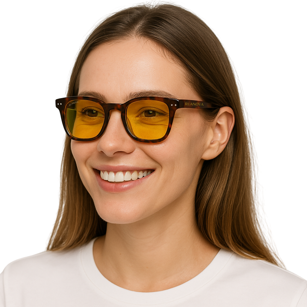 Lentes Amarillas Carey Bloqueo Luz Azul – Mejora tu Sueño y Salud