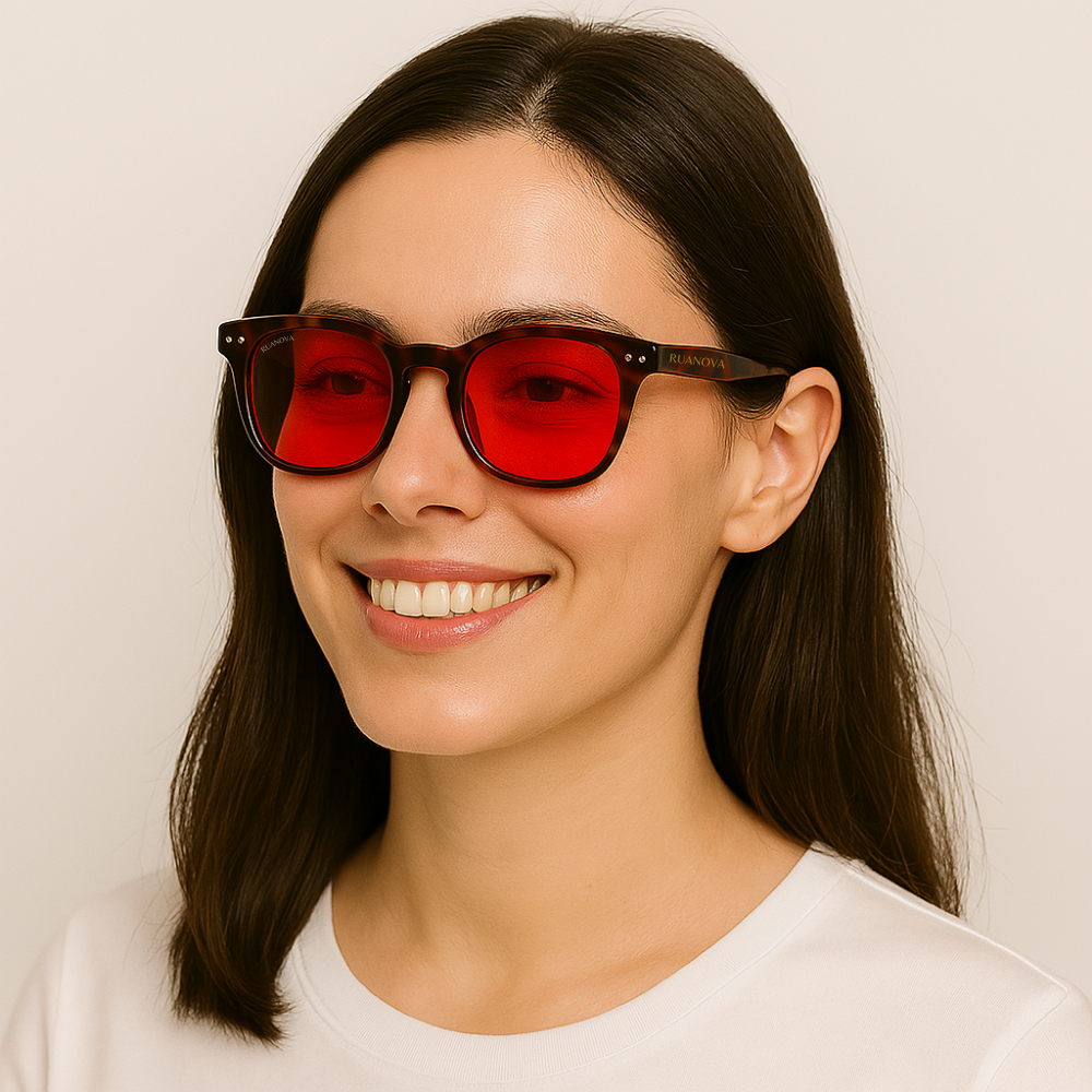 Lentes Rojas Carey Bloqueo Luz Azul – Mejora tu Sueño y Salud