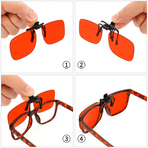 Clip Lentes Rojas Gafas Graduadas – Bloqueo Luz Azul