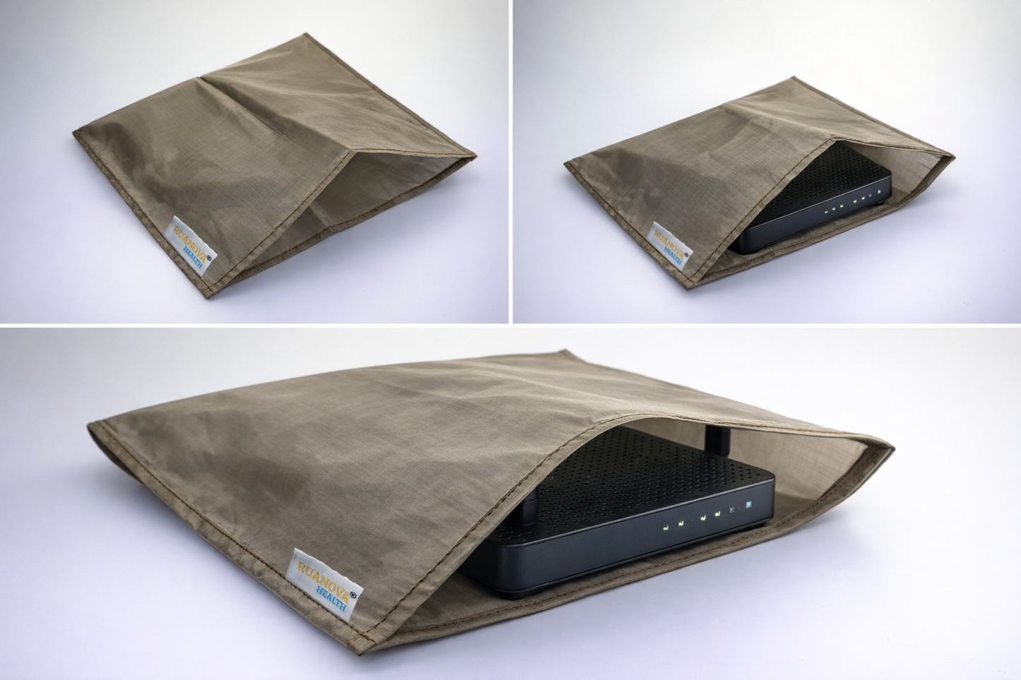 Bolsa Protectora WiFi de Plata | Reduce la Radiación Regulando la Potencia del Router