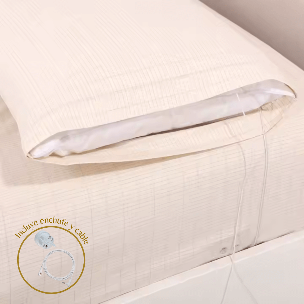 Kit Funda Almohada Grounding (Cable + Enchufe Pines de Plástico)