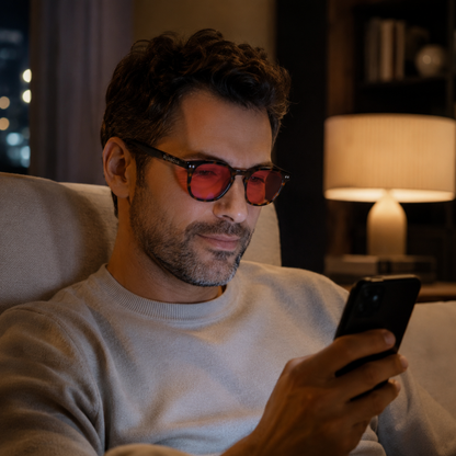 Lentes Rojas Carey Bloqueo Luz Azul – Mejora tu Sueño y Salud
