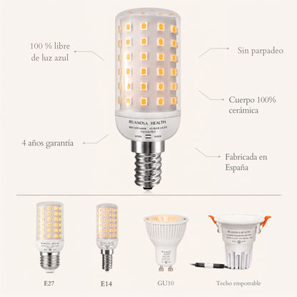 Ampoule LED BIO 1800K Orange sans scintillement - E14