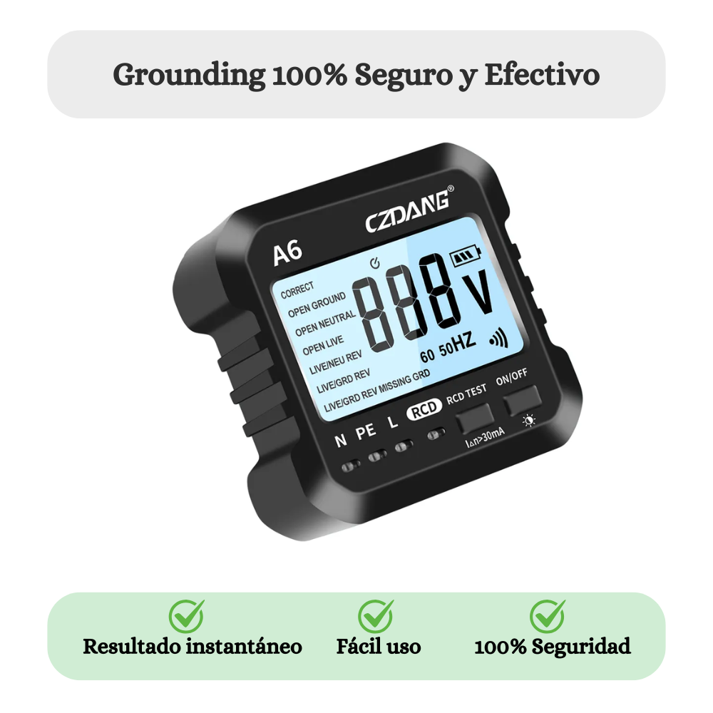 Comprobador Digital de Toma Tierra Grounding