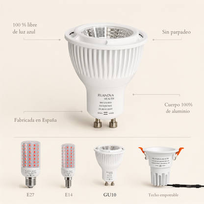 Ampoule LED BIO, lumière orange 1800 K, sans scintillement - GU10