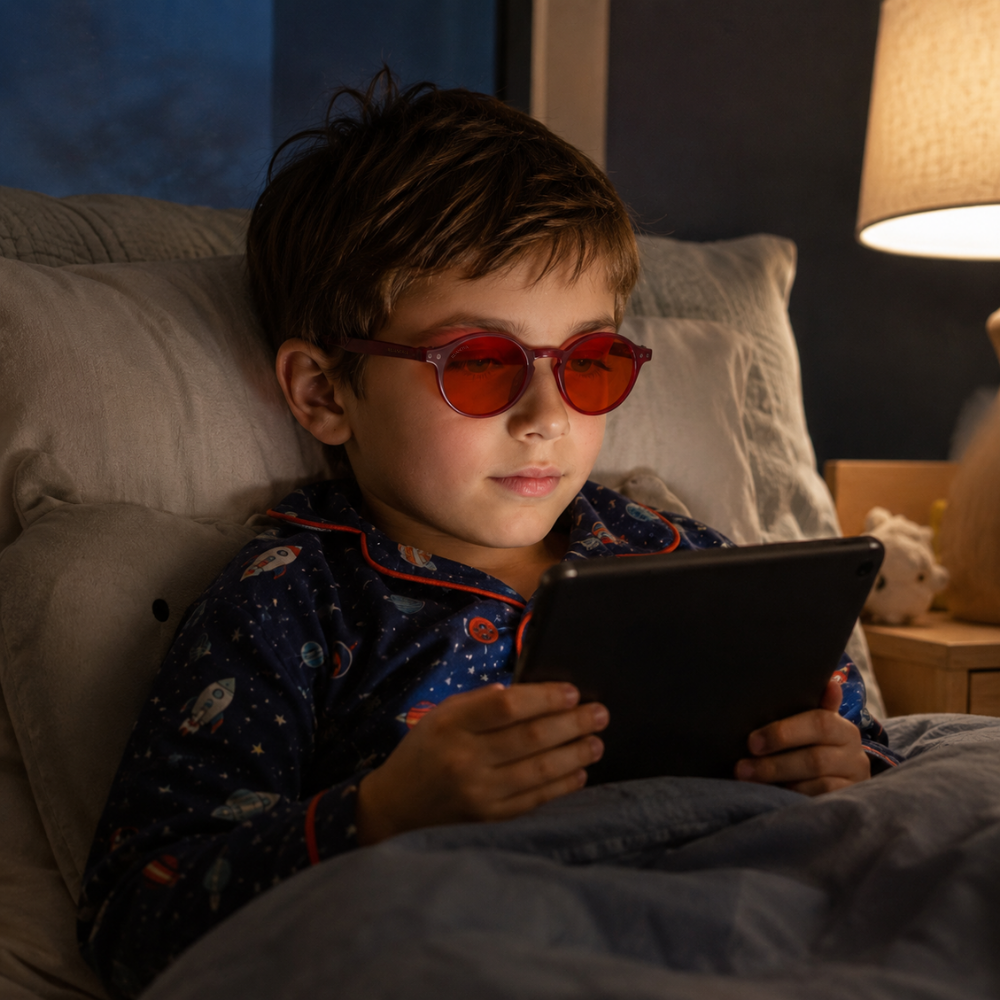 Lunettes rouges pour enfants - Filtre anti-lumière bleue pour enfants