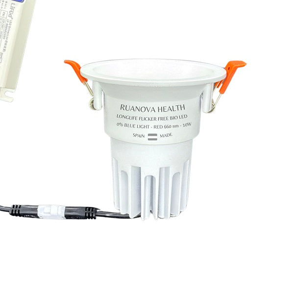 Spot encastré à LED BIO, lumière rouge, sans scintillement, diamètre de découpe 75 mm