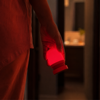 Veilleuse tactile rouge/ambre à lumière crépusculaire