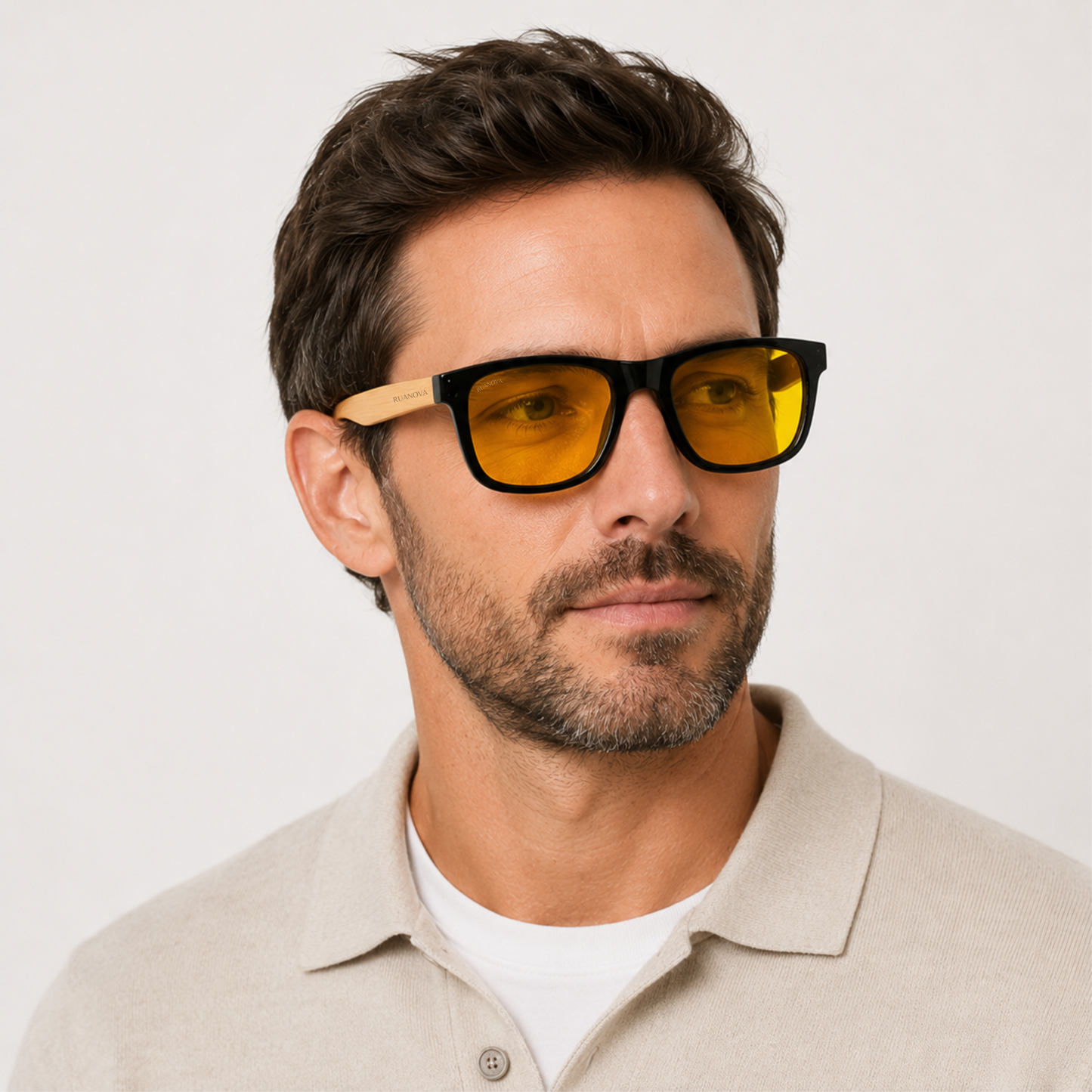 Lentes Amarillas Bambú: Protección Diurna Luz Azul – Cuida tus Ojos y tu Sueño