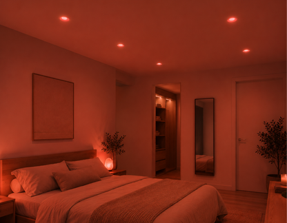 Spot encastré à LED BIO, lumière rouge, sans scintillement, diamètre de découpe 75 mm